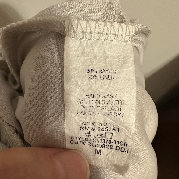 Pink Lily Gray Sleeveless  Linen Blend Jumpsuit Romper Lagenlook Medium Cropped - Picture 9 of 9